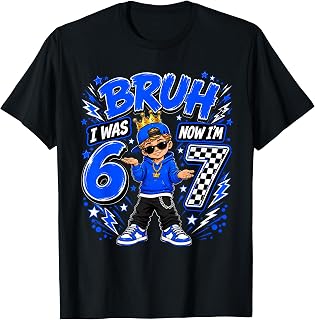 Bruh Now Im 7th Birthday Boy Kid Six Seven Unisex T-shirt, Sweatshirt, Hoodie (1)