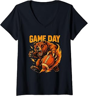 Football Bear Game Day Vintage Fans V-Neck Unisex T-shirt, Sweatshirt, Hoodie (1)