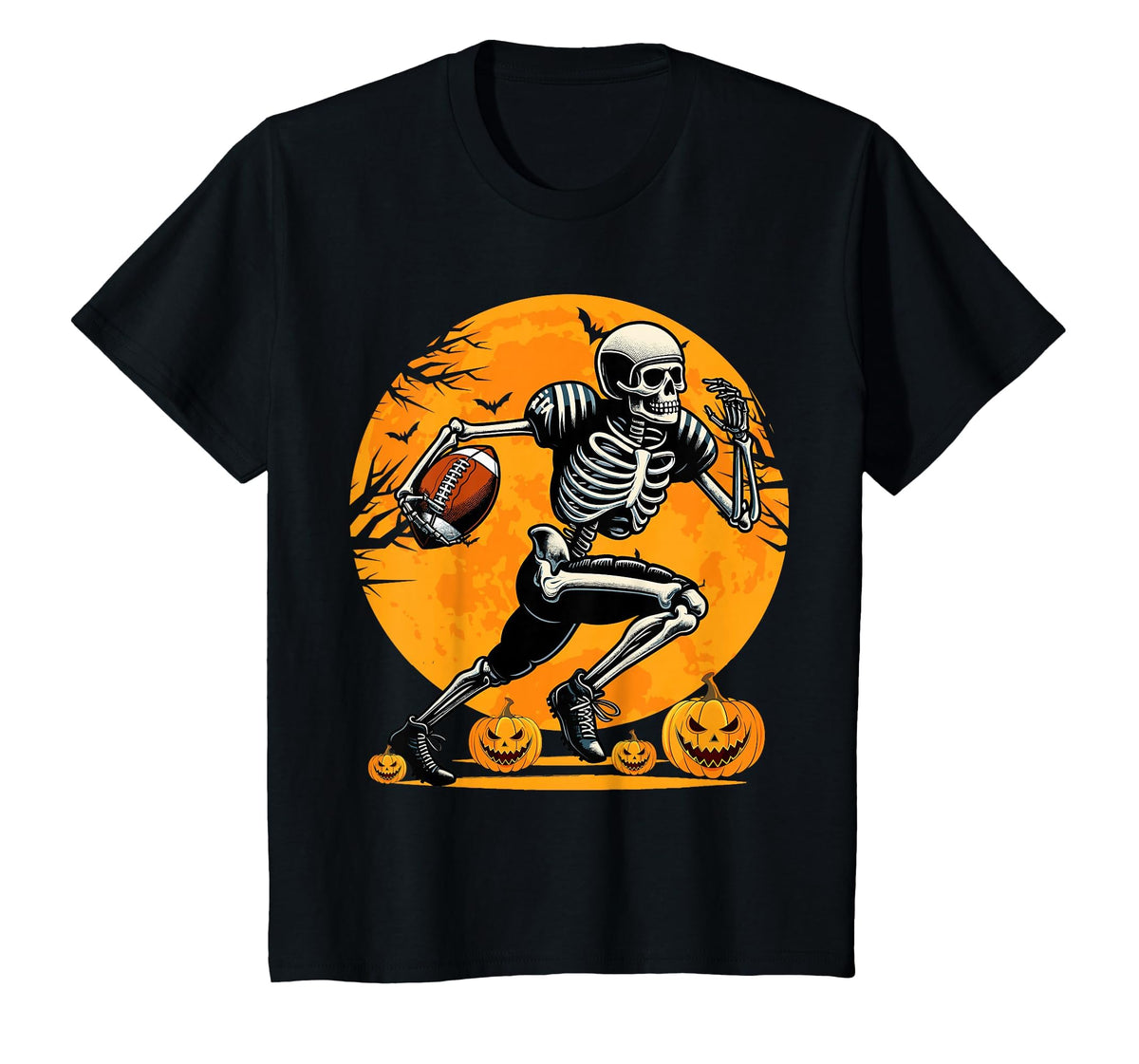 American Football Skeleton Halloween Pumpkin Football Player (1)