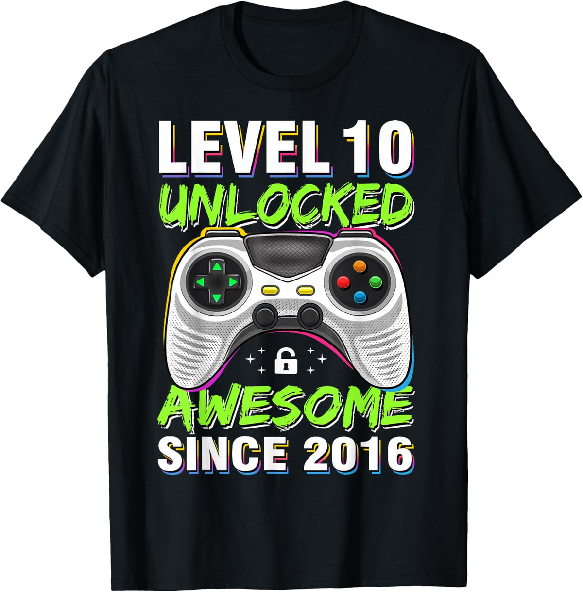 Level 10 Unlocked Since 2016 10th Birthday Gaming Tee Unisex T-shirt, Sweatshirt, Hoodie (1)
