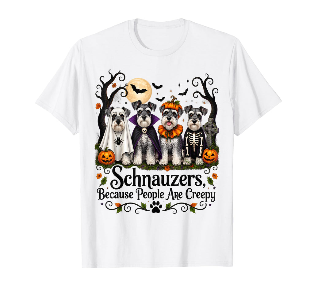 Schnauzers Because People Creepy Halloween Dog Costume Unisex T-shirt, Sweatshirt, Hoodie (1)