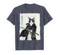 Samurai Cat Warrior Ink Japanese Art Feline Katana Unisex T-shirt, Sweatshirt, Hoodie (1)