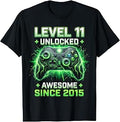 Level 11 Unlocked Since 2015 11th Birthday Boy Gamer Unisex T-shirt, Sweatshirt, Hoodie (1)