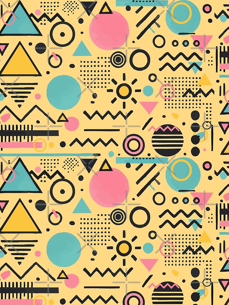 Retro 80s Dance Party Pattern: Bold and Minimalist Design 1980s 1990s by Teemaniac