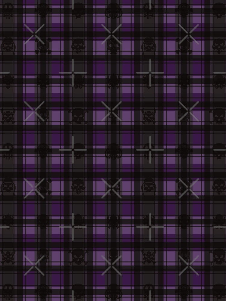 Purple Gothic Skull Plaid by NoBonesLife