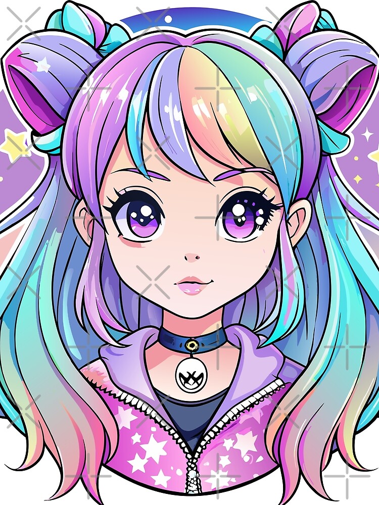 Watercolour Kawaii Pastel Goth Girl Clipart by hobikeyfimartdijital
