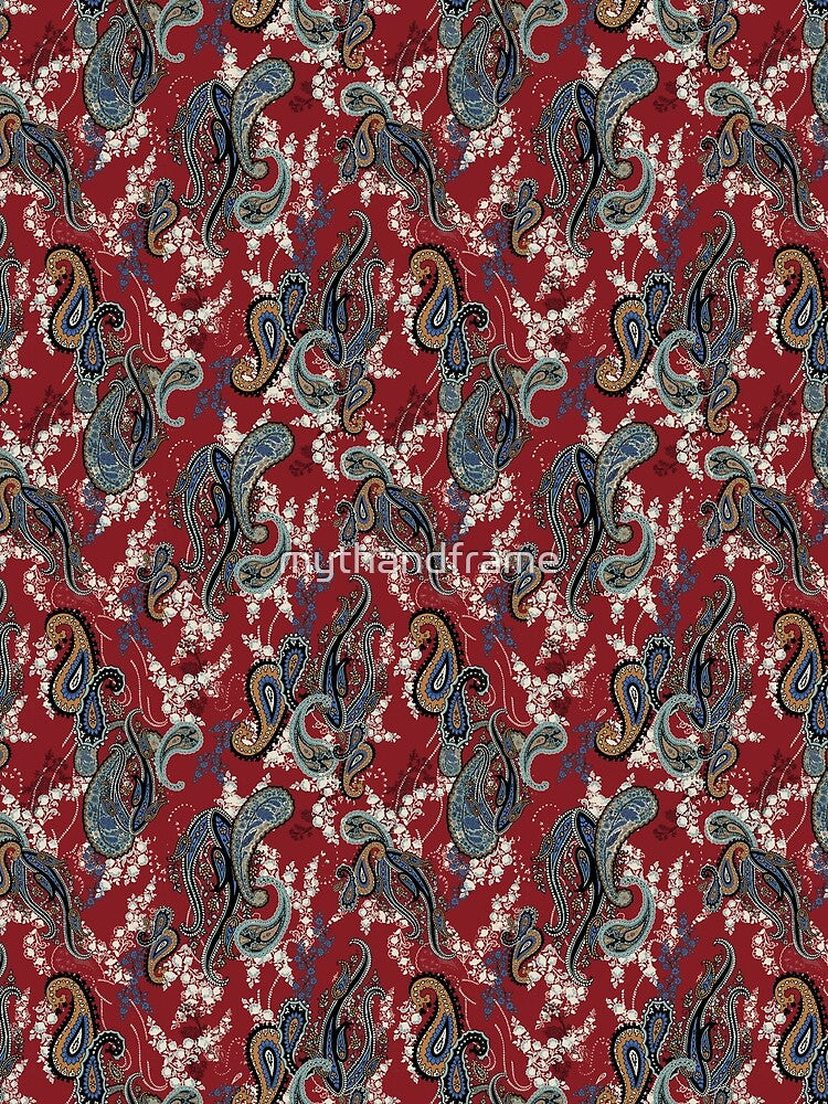 Boho Bohemian Chic Red Tribal Ethnic Pattern by mythandframe