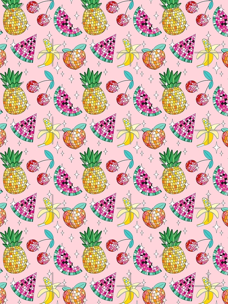 Disco Fruit Repeating Pattern, Y2K aesthetic, disco aesthetic by CEB1700