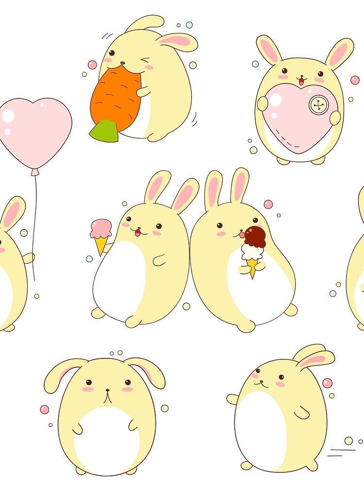 Cute Kawaii Bunnies by Bridgette  O'Neill