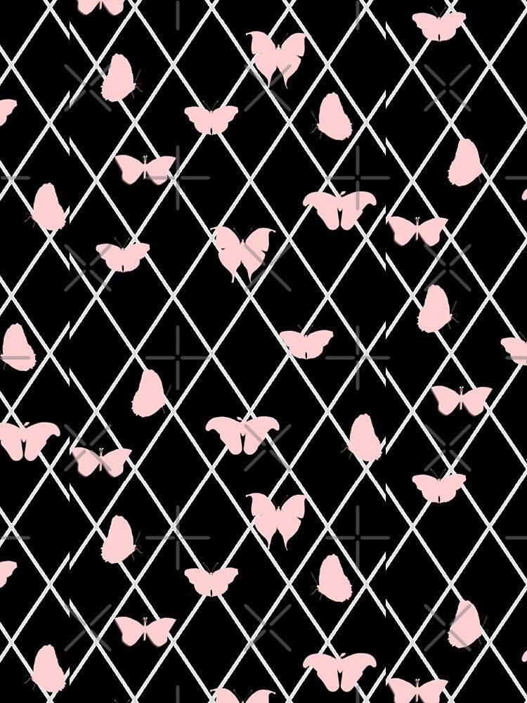 Pink and Black Lattice Butterflies by BoneArtPetite
