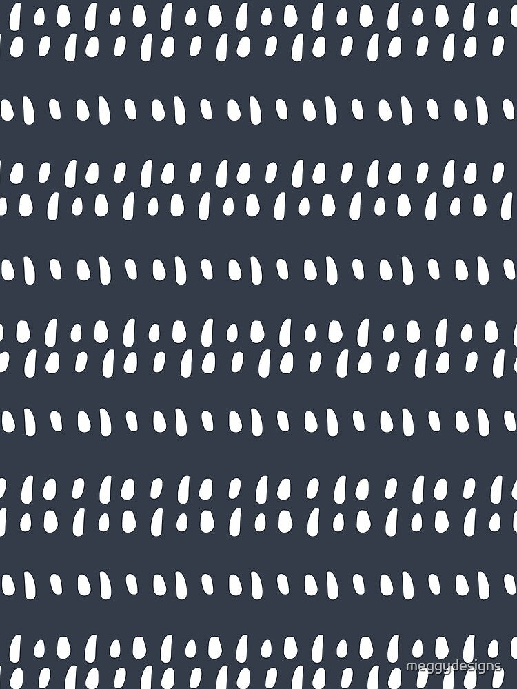 African, Spotted Mudcloth, Navy Blue, Boho Wall Art by meggydesigns