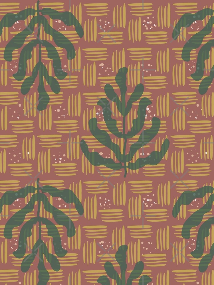 Boho Earthy Abstract Leaves Pattern by  Boho Vibes Studio