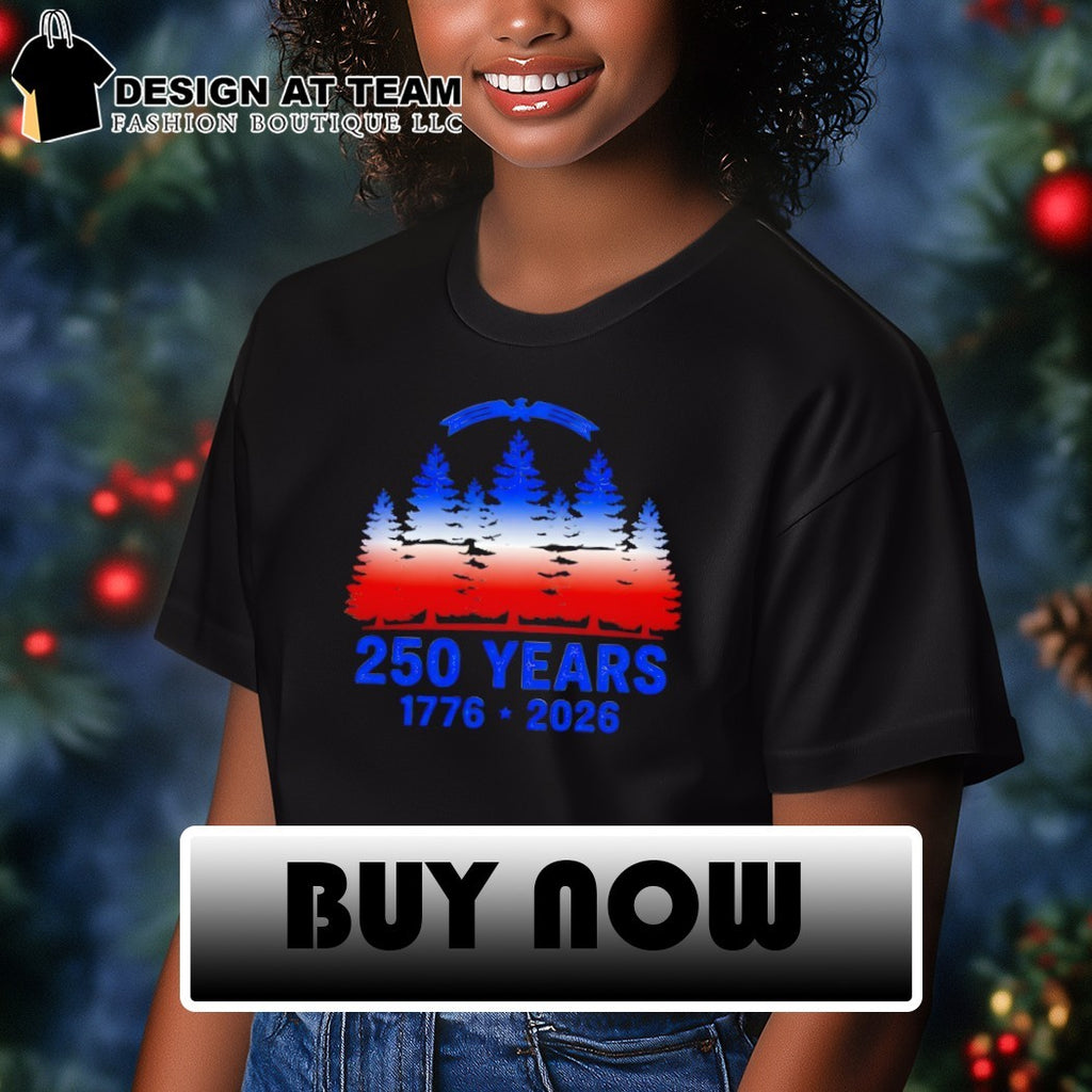 United States Patriot Evergreen Tree 250 Years 1776 2026 Anniversary 4th of July shirt