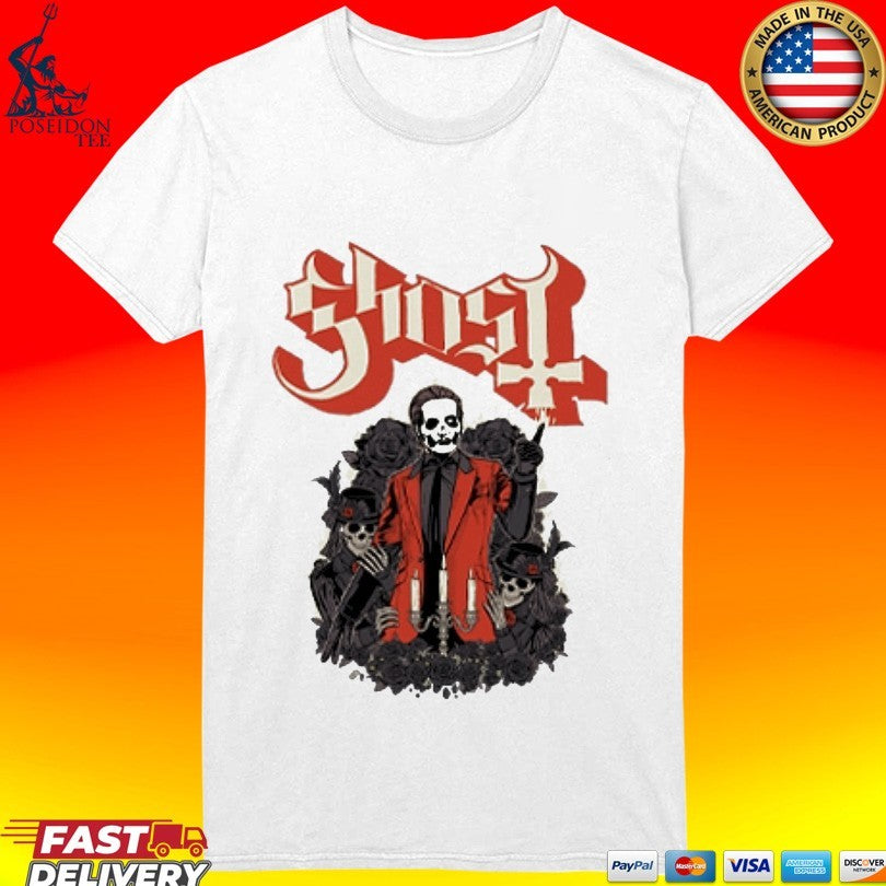 Ghost Papa Iv Black Roses Micro Raglan T-shirt