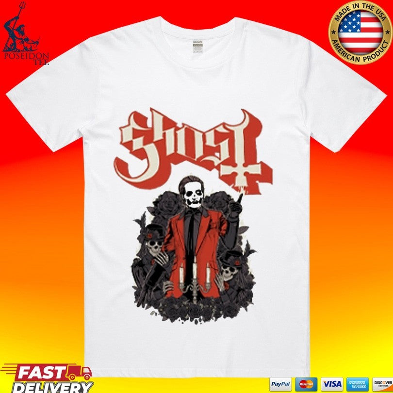 Ghost Papa Iv Black Roses Micro Raglan T-shirt