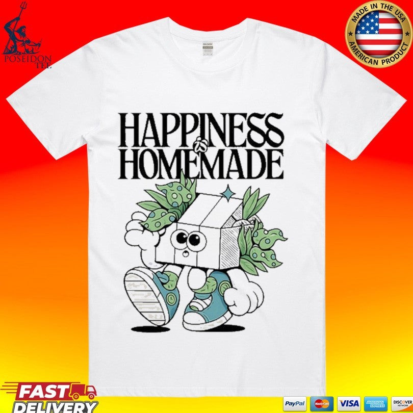 Happiness Is Homemade Retro Character Cartoon T-shirt