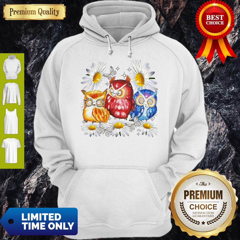 Owl And Daisy Flower Shirt