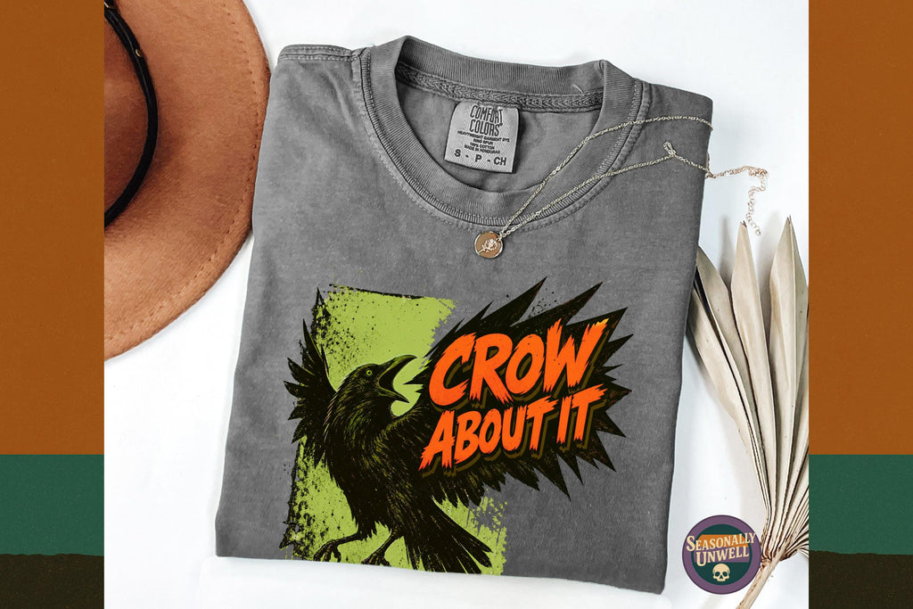 Crow Comfort Colors Tee Spooky Bird Unisex T-shirt, Sweatshirt, Hoodie (1)