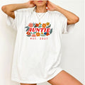 Auntie Establish Date Retro Floral Aunt Tee Custom Aunt Sister Promotion Clothes 323 (1)