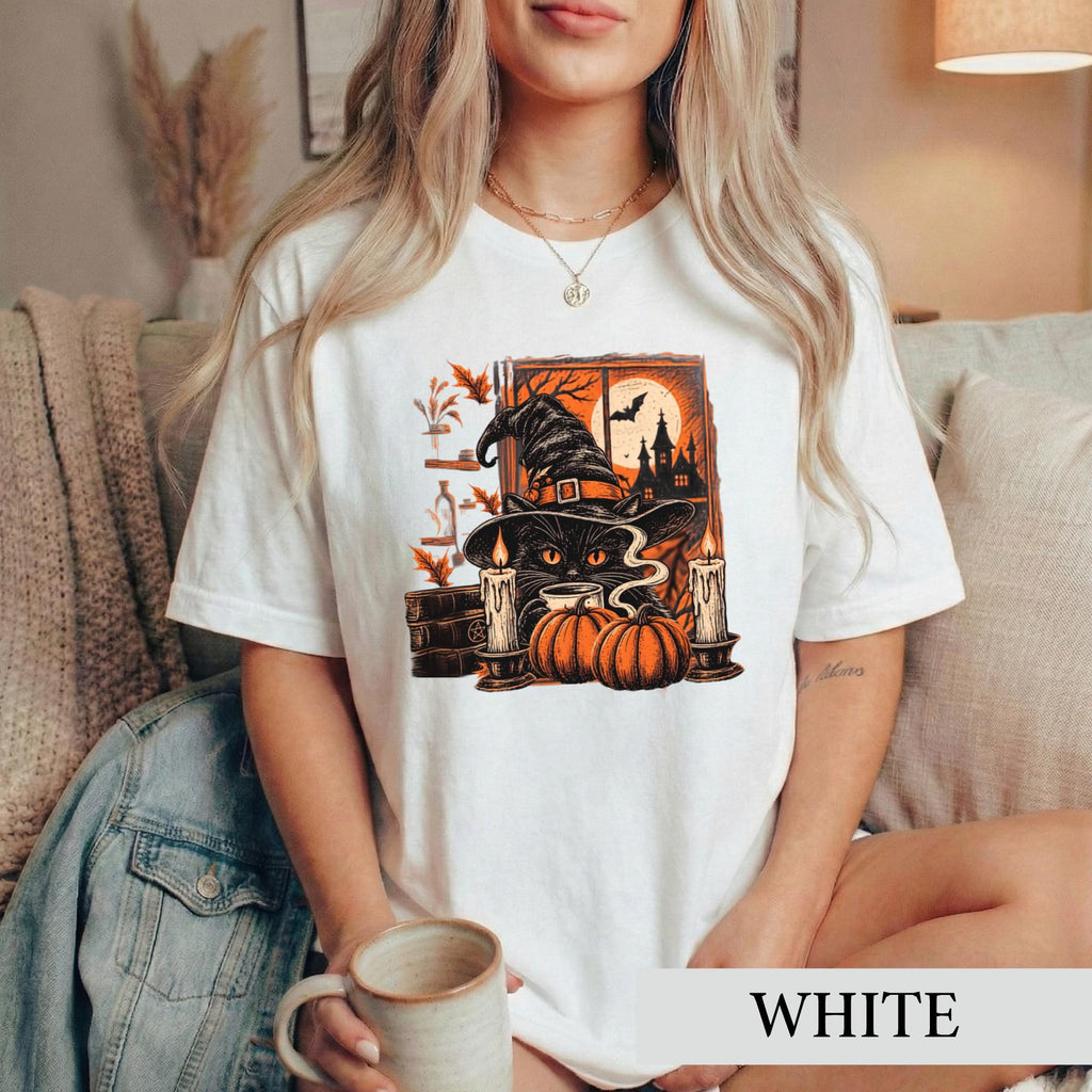 Witchy Black Cat Halloween Vintage Spooky Fall Reader Dark Academia Gothic Cat Lover (1)