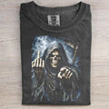 Grim Reaper Middle Finger Dark Humor Skeleton Tee Gothic Grim Reaper Heavy Metal (1)