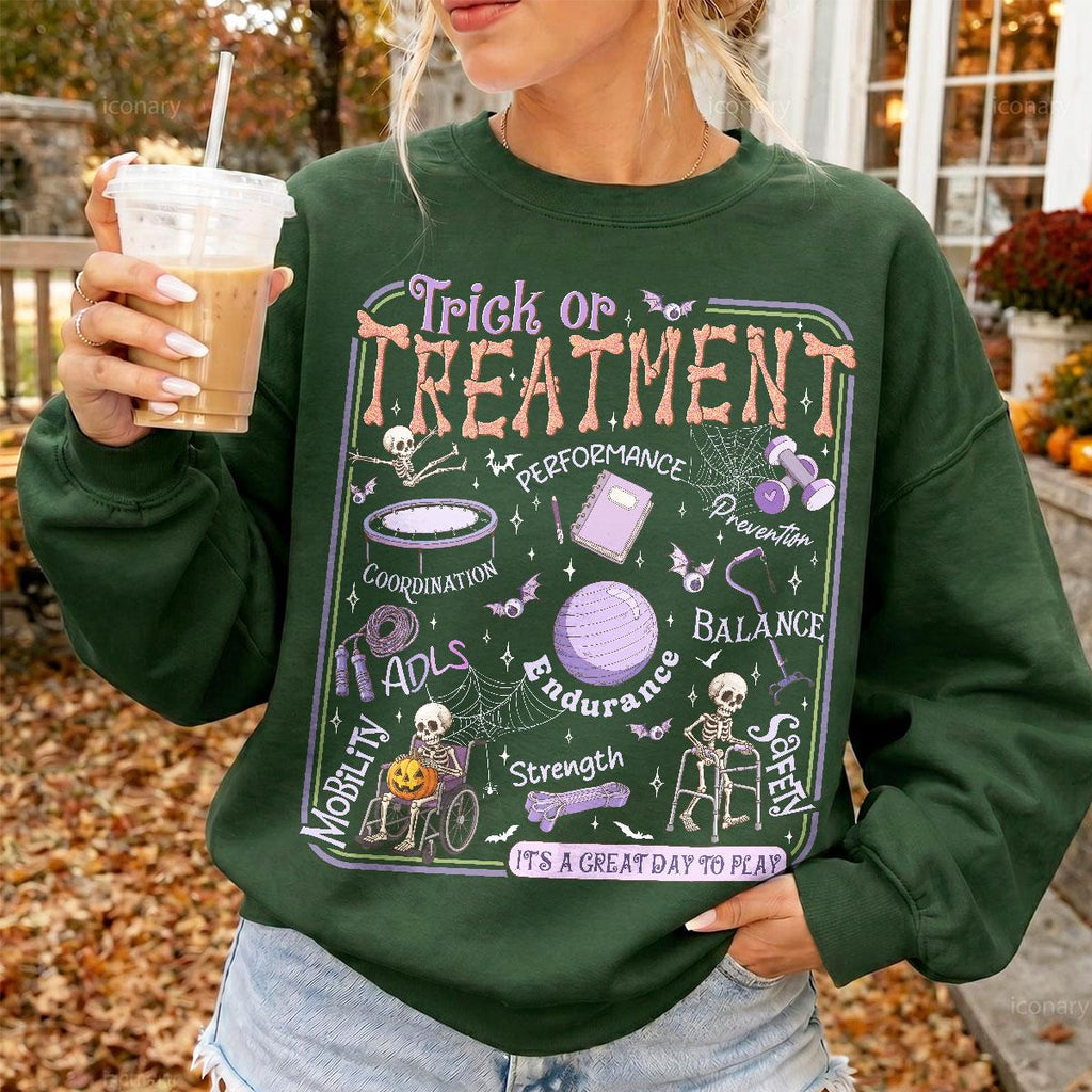 Trick Treatment Halloween Occupational Therapy Spooky Therapist Tee Pediatric Ot (3)