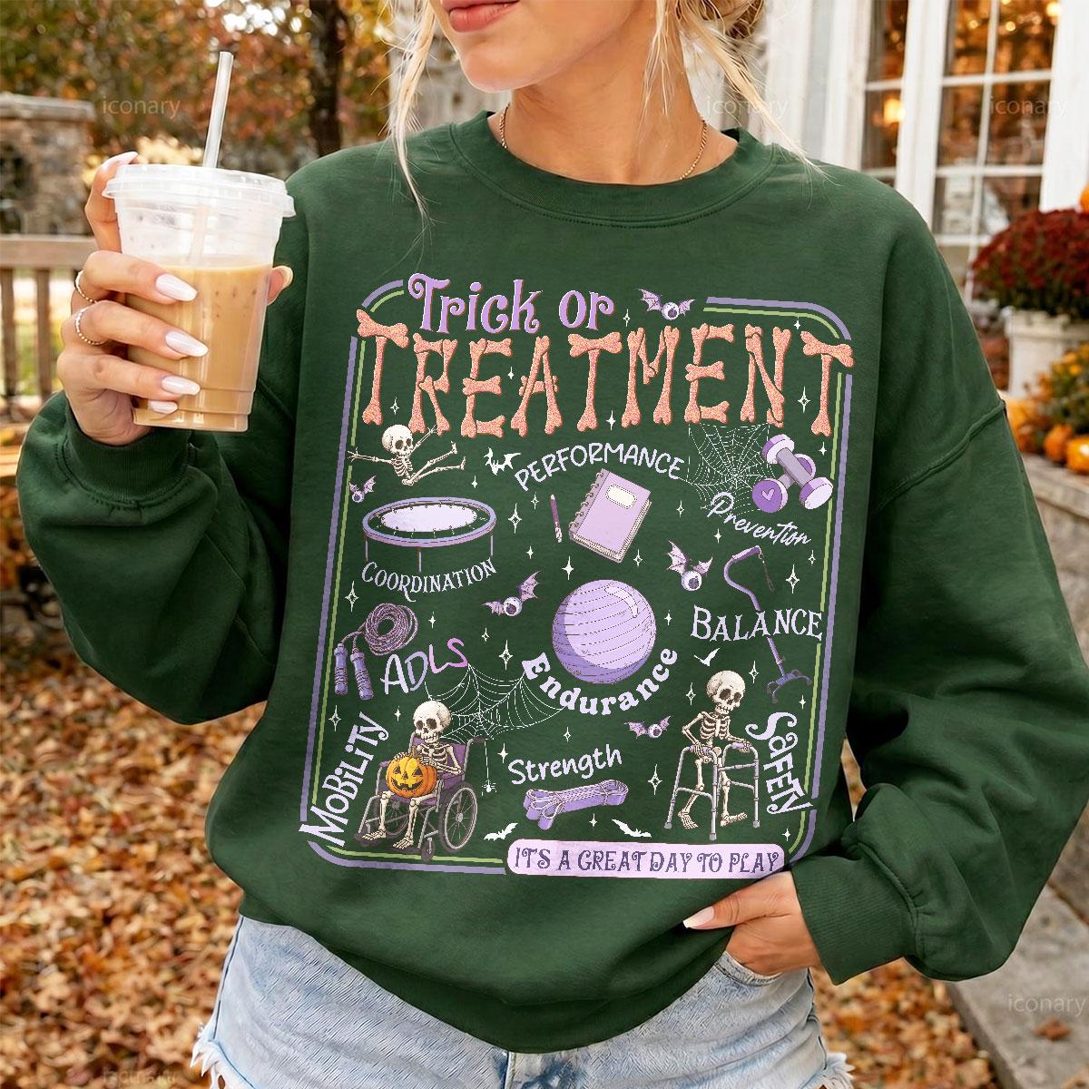 Trick Treatment Halloween Occupational Therapy Spooky Therapist Tee Pediatric Ot (3)