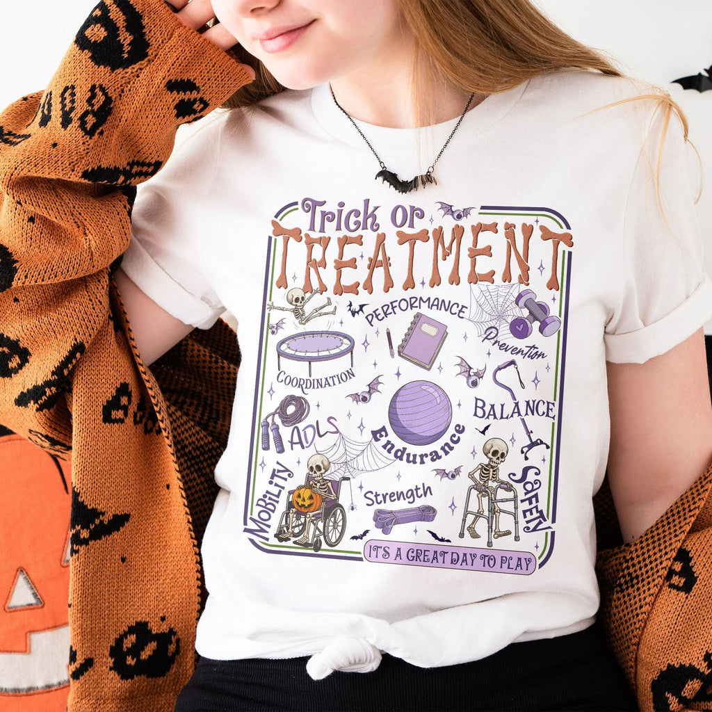 Trick Treatment Halloween Occupational Therapy Spooky Therapist Tee Pediatric Ot (1)
