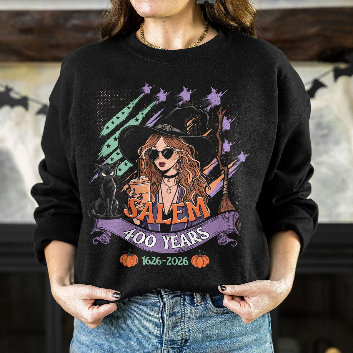 Salem 400 Years Salem Massachusetts Retro Witch City Witchy Halloween 2026 (1)
