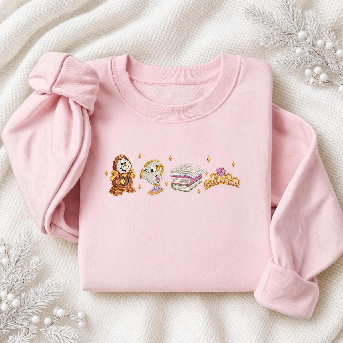 Beauty Beast Embroidered Lumiere Cogsworth Chip Fairytale (2)