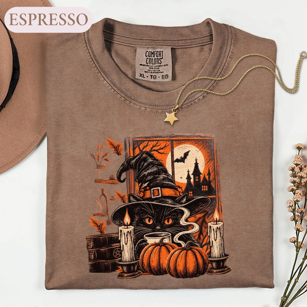 Witchy Black Cat Halloween Vintage Spooky Fall Reader Dark Academia Gothic Cat Lover (2)