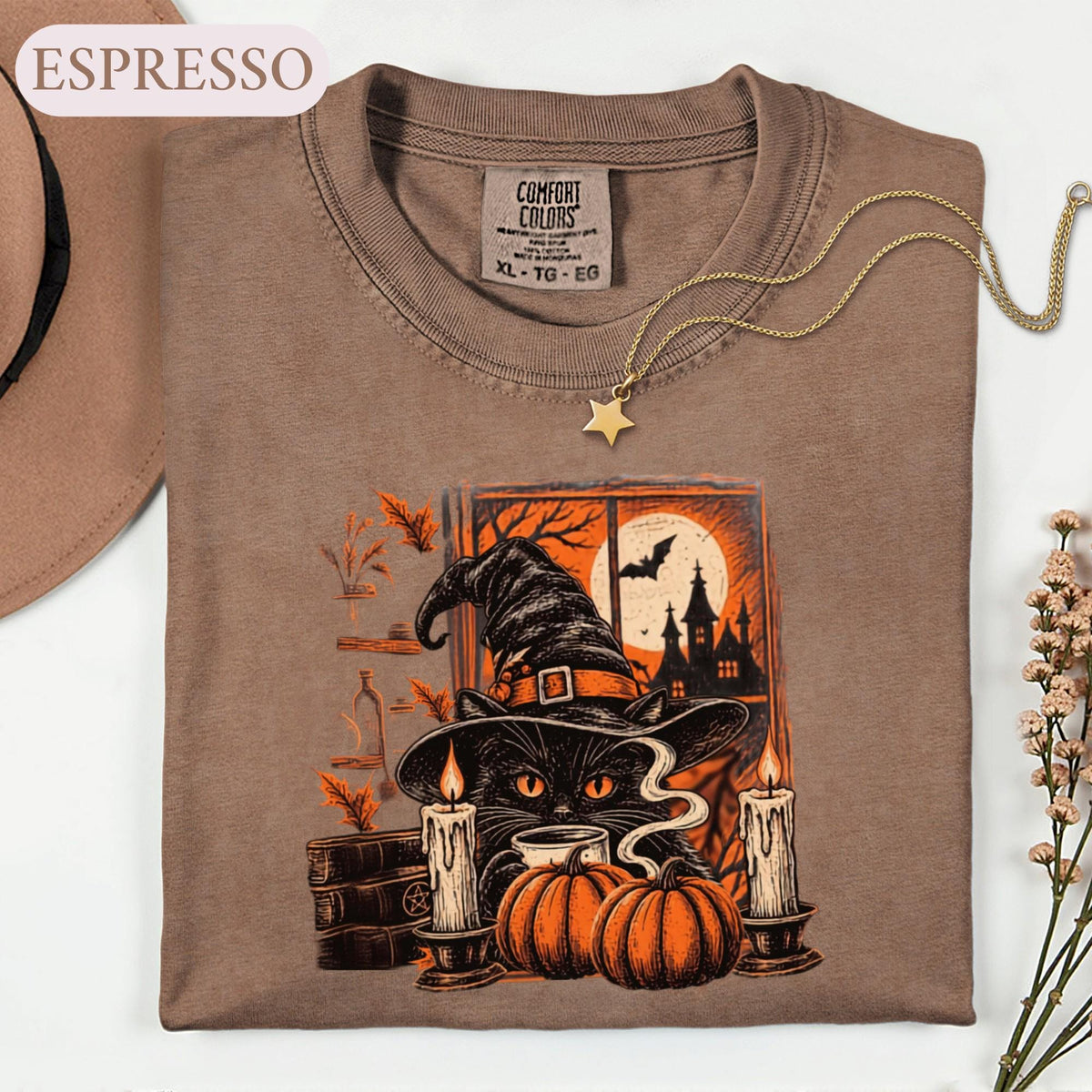 Witchy Black Cat Halloween Vintage Spooky Fall Reader Dark Academia Gothic Cat Lover (2)