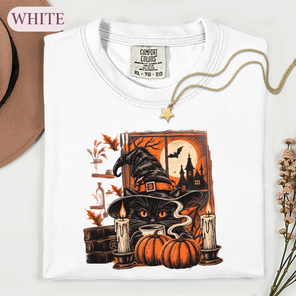 Witchy Black Cat Halloween Vintage Spooky Fall Reader Dark Academia Gothic Cat Lover (4)