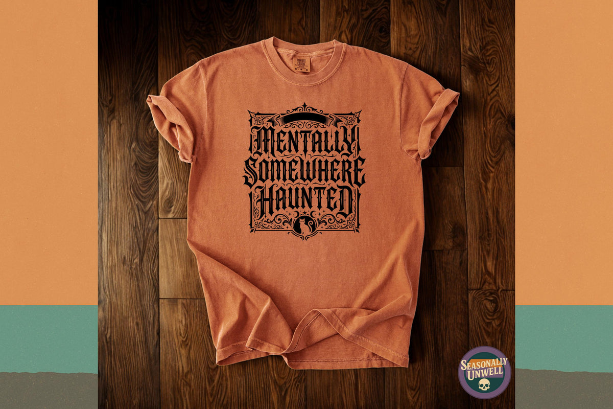 Mentally Somewhere Haunted Black Cat Comfort Colors Unisex T-shirt, Sweatshirt, Hoodie (5)