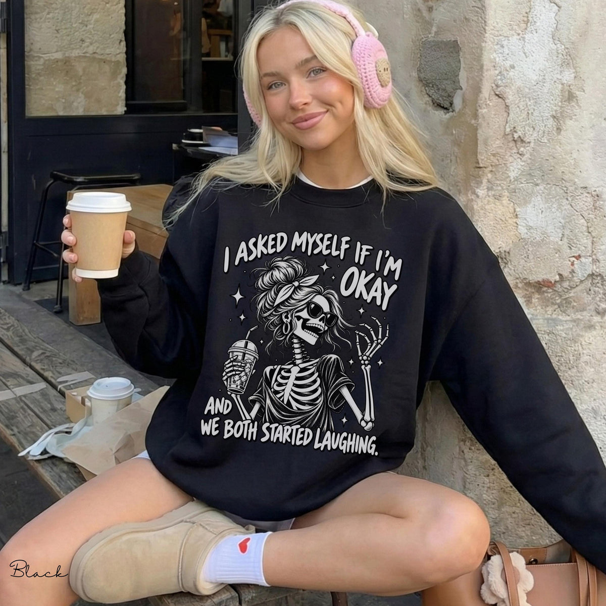 Asked Myself 39 Okay Skeleton Sarcastic Mental Health Vintage Distressed (2)