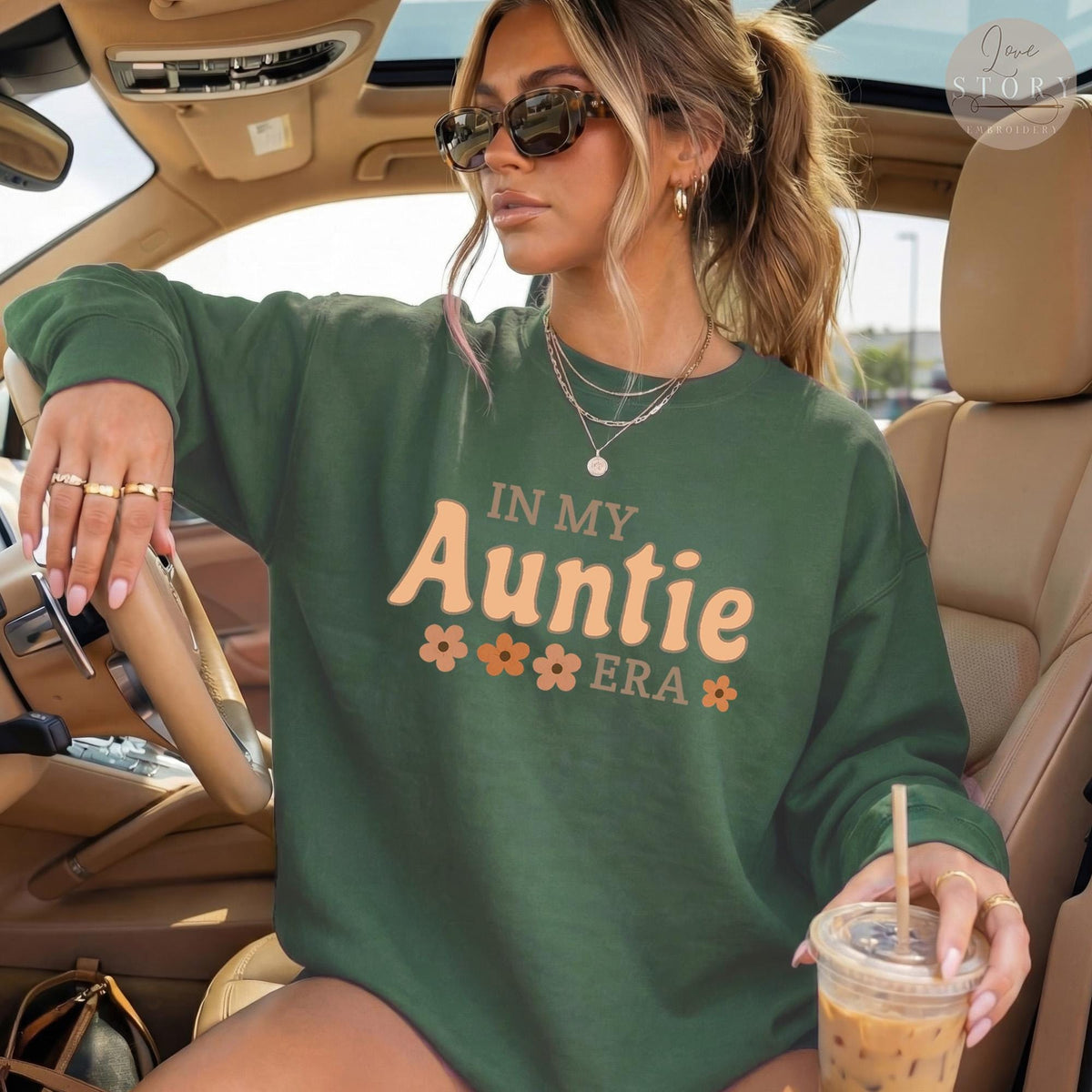 Auntie Era Retro Floral Aunt Aunt Sister Promotion 320 Unisex T-shirt, Sweatshirt, Hoodie (1)
