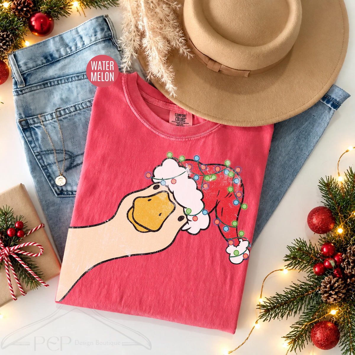 Comfort Colors Retro Goose Christmas Preppy Christmas Jolly Goose Christmas Tee Santa Goose Tee Christmas Goose (3)