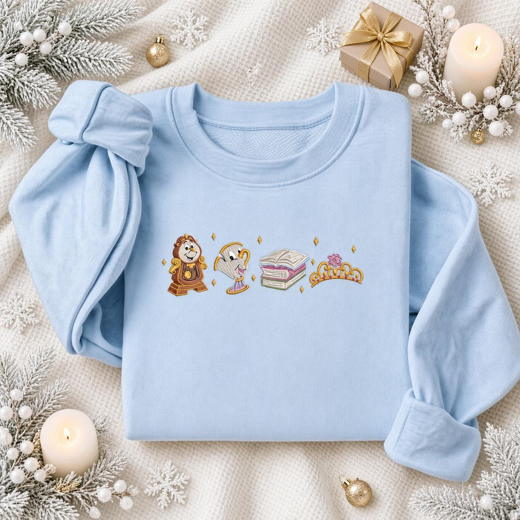 Beauty Beast Embroidered Lumiere Cogsworth Chip Fairytale (3)