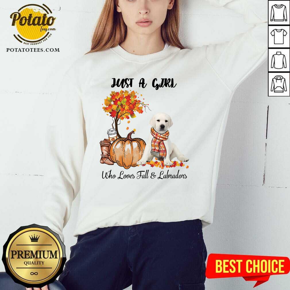 Just A Girl Who Love Fall And White Labrador Halloween Shirt