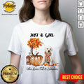 Just A Girl Who Love Fall And White Labrador Halloween Shirt