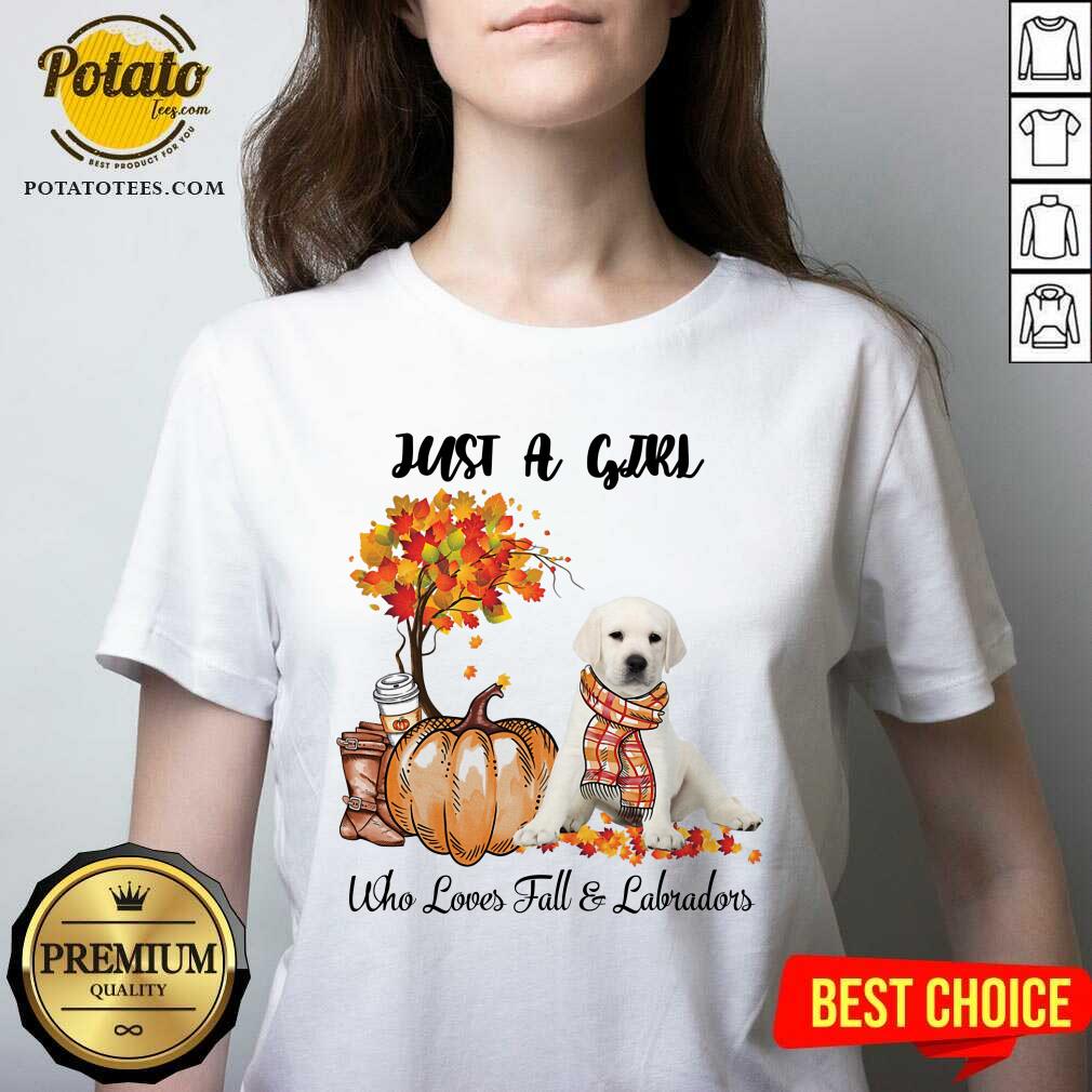 Just A Girl Who Love Fall And White Labrador Halloween Shirt
