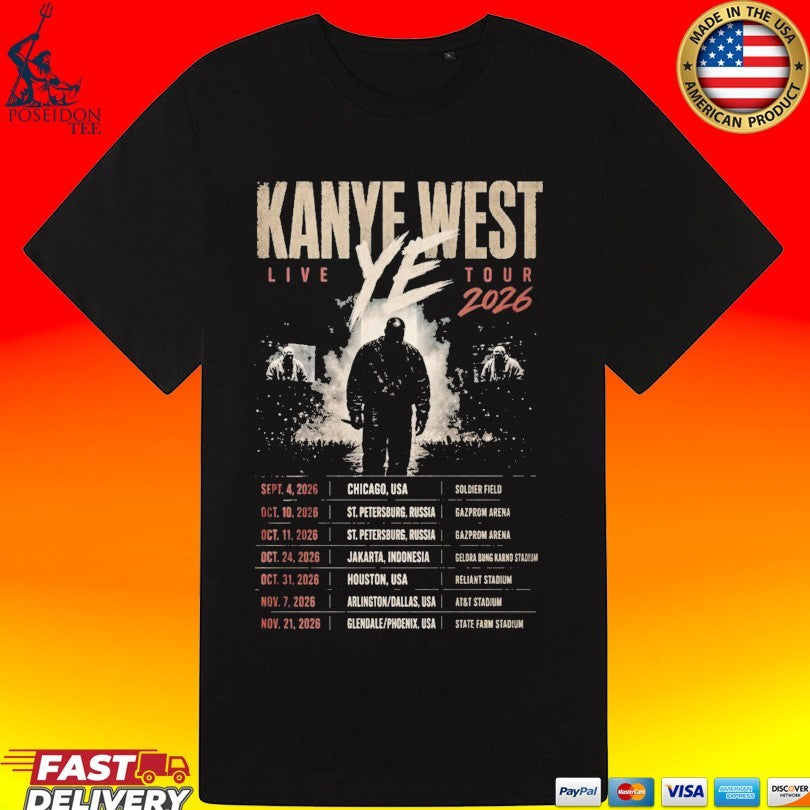 Kanye And West Ye Live Concert Tour 2026 T-shirt