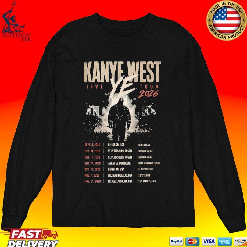 Kanye And West Ye Live Concert Tour 2026 T-shirt
