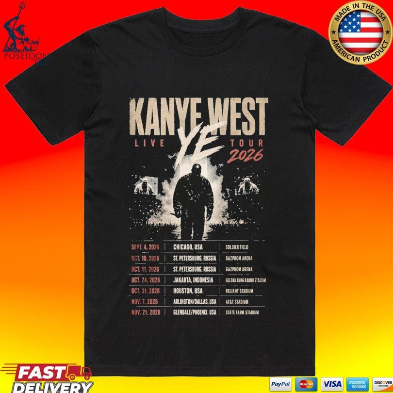 Kanye And West Ye Live Concert Tour 2026 T-shirt