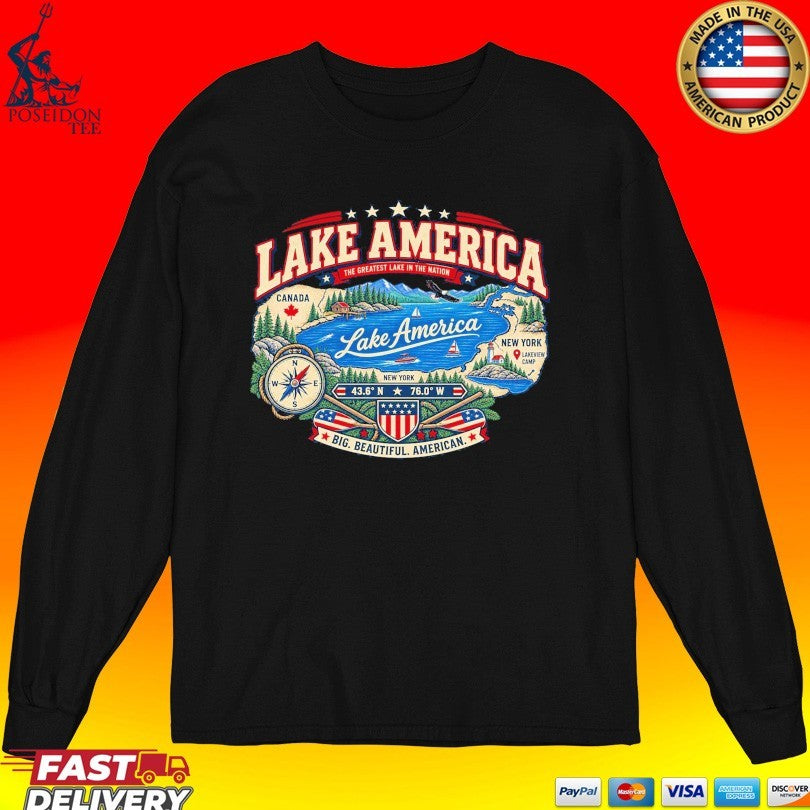 Lake America Est 2026 The Greatest Lake In The Nation Big Beautiful American T-shirt