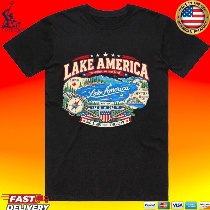 Lake America Est 2026 The Greatest Lake In The Nation Big Beautiful American T-shirt