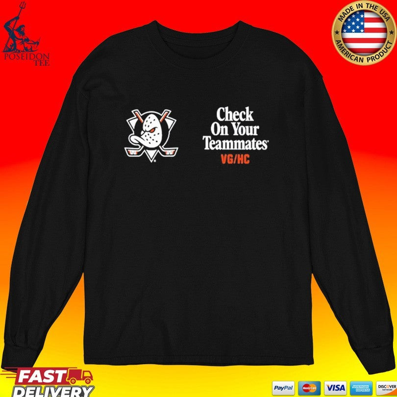 Check On Your Teammates Anaheim Ducks In Violent Gentlemen Hockey Co Shirt