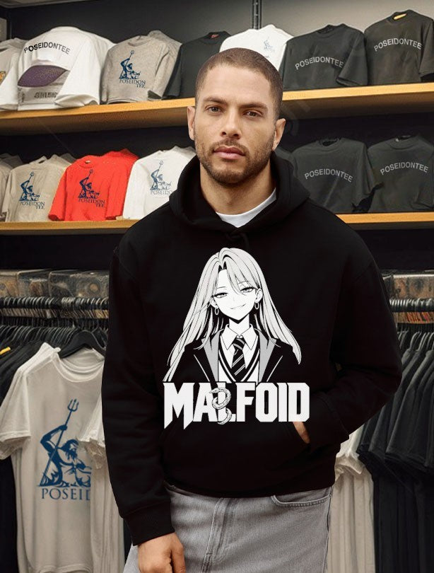 Malfroid Monochrome Manga Girl Chain Logo Shirt