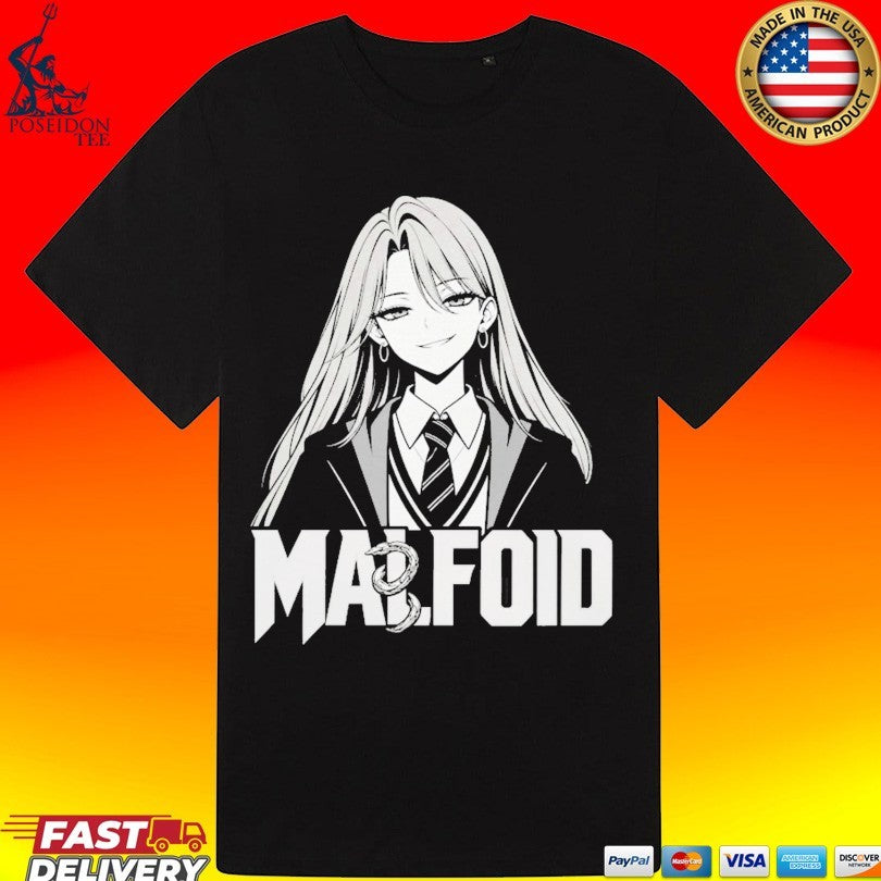 Malfroid Monochrome Manga Girl Chain Logo Shirt