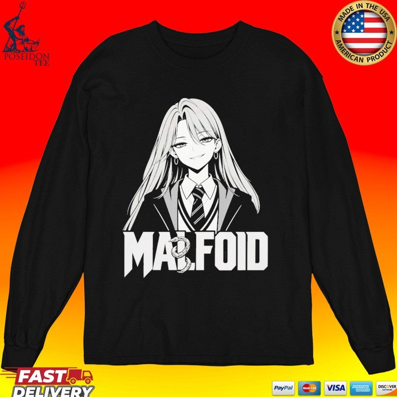 Malfroid Monochrome Manga Girl Chain Logo Shirt
